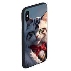 Чехол iPhone XS Max матовый Маститый кот самурай, цвет: 3D-черный — фото 2