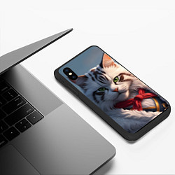 Чехол iPhone XS Max матовый Маститый кот самурай, цвет: 3D-черный — фото 2