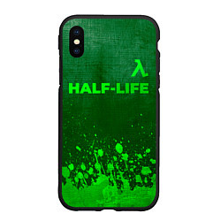 Чехол iPhone XS Max матовый Half-Life - green gradient посередине, цвет: 3D-черный