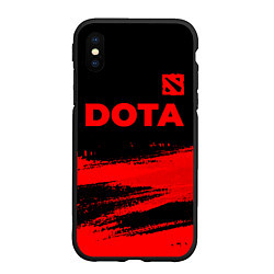 Чехол iPhone XS Max матовый Dota - red gradient посередине, цвет: 3D-черный