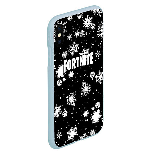 Чехол iPhone XS Max матовый Fortnite winter snow / 3D-Голубой – фото 2