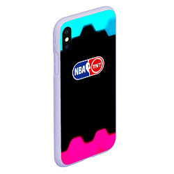 Чехол iPhone XS Max матовый NBA текстура соты, цвет: 3D-светло-сиреневый — фото 2