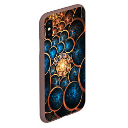 Чехол iPhone XS Max матовый Оптическая абстракция круги, цвет: 3D-коричневый — фото 2