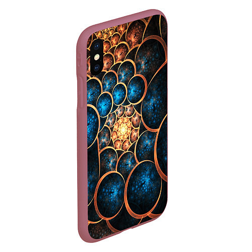 Чехол iPhone XS Max матовый Оптическая абстракция круги / 3D-Малиновый – фото 2