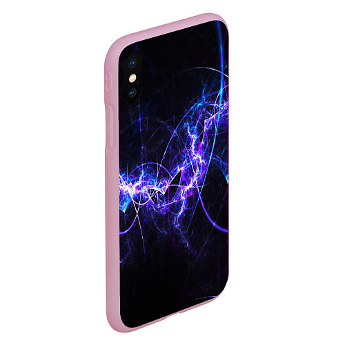 Чехол iPhone XS Max матовый Молнии текстура / 3D-Розовый – фото 2