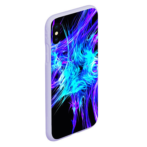 Чехол iPhone XS Max матовый Неоновые нервы текстура / 3D-Светло-сиреневый – фото 2