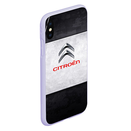 Чехол iPhone XS Max матовый Citroen grey metal / 3D-Светло-сиреневый – фото 2