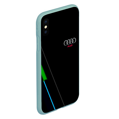 Чехол iPhone XS Max матовый AUDI geometry line / 3D-Мятный – фото 2