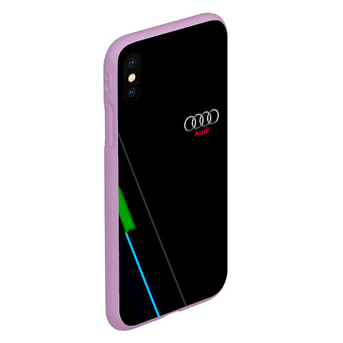 Чехол iPhone XS Max матовый AUDI geometry line / 3D-Сиреневый – фото 2