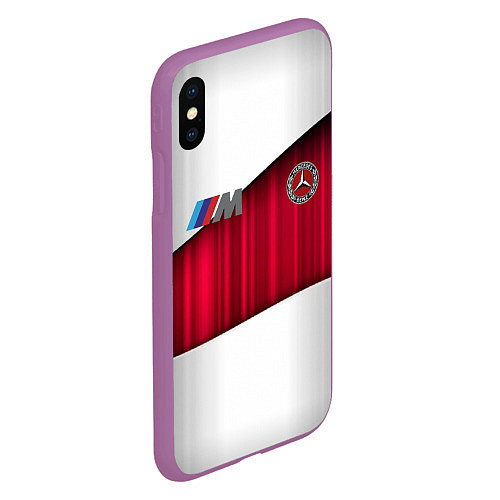 Чехол iPhone XS Max матовый Mercedes amg / 3D-Фиолетовый – фото 2