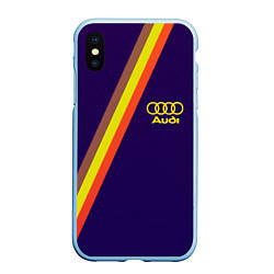 Чехол iPhone XS Max матовый AUDI line sport, цвет: 3D-голубой