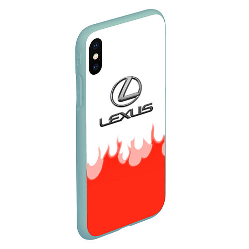 Чехол iPhone XS Max матовый Lexus fire / 3D-Мятный – фото 2