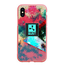 Чехол iPhone XS Max матовый RUST geometry color, цвет: 3D-баблгам