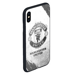 Чехол iPhone XS Max матовый Manchester United - white gradient, цвет: 3D-черный — фото 2