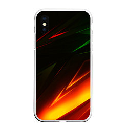 Чехол iPhone XS Max матовый Geometry stripes line color, цвет: 3D-белый