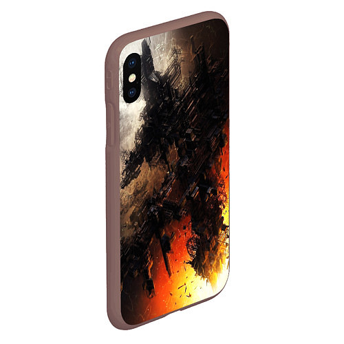 Чехол iPhone XS Max матовый Взрыв абстракции текстура / 3D-Коричневый – фото 2