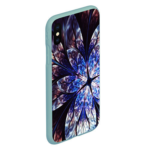 Чехол iPhone XS Max матовый Фрактальный узора стекло / 3D-Мятный – фото 2