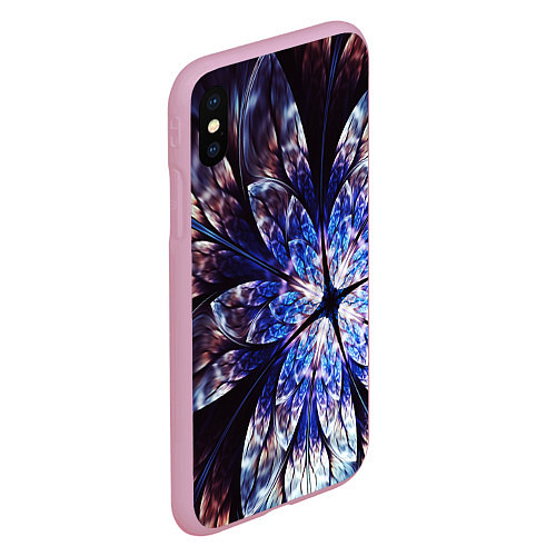 Чехол iPhone XS Max матовый Фрактальный узора стекло / 3D-Розовый – фото 2