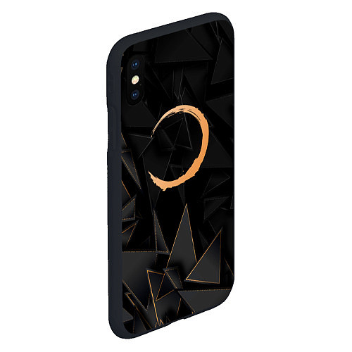 Чехол iPhone XS Max матовый Demon Slayer golden poly / 3D-Черный – фото 2