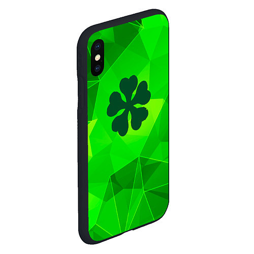 Чехол iPhone XS Max матовый Black Clover green poly / 3D-Черный – фото 2