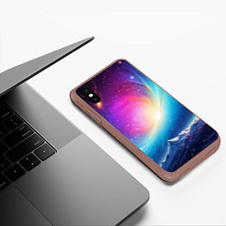 Чехол iPhone XS Max матовый Бескрайний космос, цвет: 3D-коричневый — фото 2