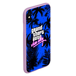 Чехол iPhone XS Max матовый Vice cuty gta tropic steel, цвет: 3D-сиреневый — фото 2