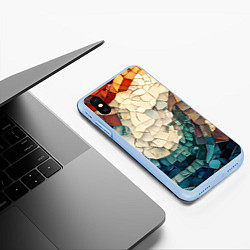 Чехол iPhone XS Max матовый Мозаика в виде плитки, цвет: 3D-голубой — фото 2