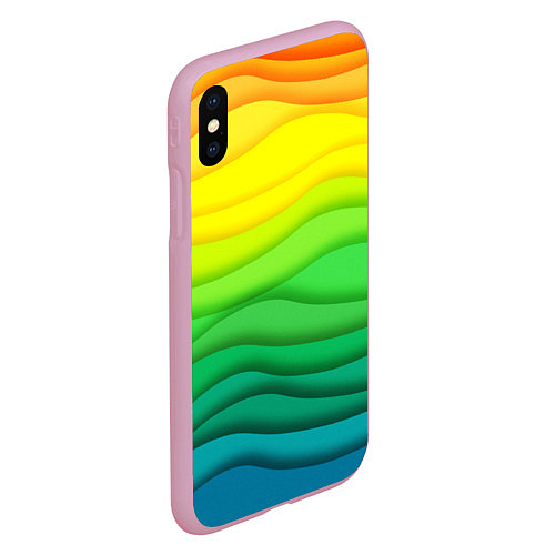 Чехол iPhone XS Max матовый Геометрия волны / 3D-Розовый – фото 2