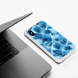 Чехол iPhone XS Max матовый Текстура льда, цвет: 3D-белый — фото 2