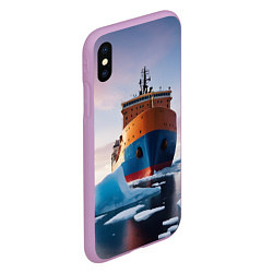 Чехол iPhone XS Max матовый Северный морской путь, цвет: 3D-сиреневый — фото 2