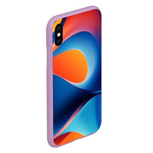 Чехол iPhone XS Max матовый Абстрактный геометрический градиент / 3D-Сиреневый – фото 2