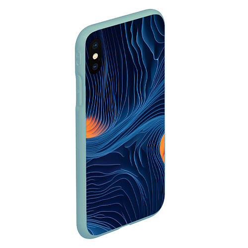 Чехол iPhone XS Max матовый Абстрактная иллюзия / 3D-Мятный – фото 2