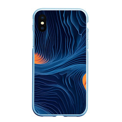 Чехол iPhone XS Max матовый Абстрактная иллюзия, цвет: 3D-голубой