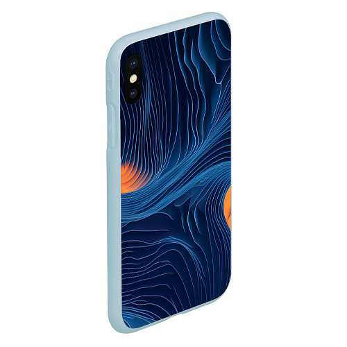 Чехол iPhone XS Max матовый Абстрактная иллюзия / 3D-Голубой – фото 2