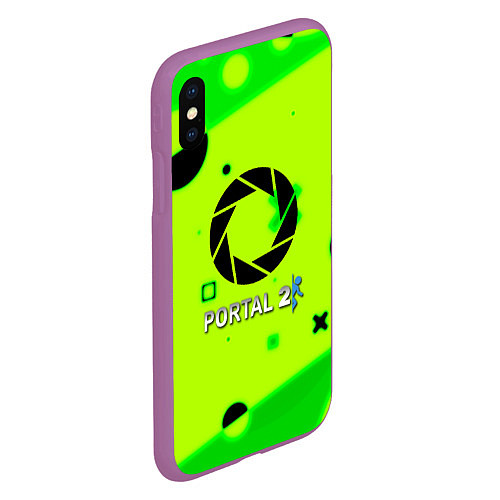 Чехол iPhone XS Max матовый Portal 2 geometry steel / 3D-Фиолетовый – фото 2