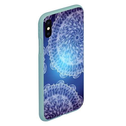 Чехол iPhone XS Max матовый Гигантские морские медузы / 3D-Мятный – фото 2