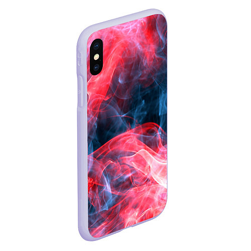 Чехол iPhone XS Max матовый Дымная текстура / 3D-Светло-сиреневый – фото 2