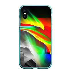 Чехол iPhone XS Max матовый Текстура краски, цвет: 3D-мятный