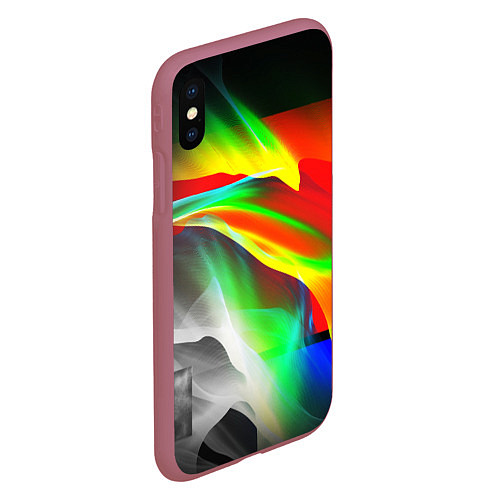 Чехол iPhone XS Max матовый Текстура краски / 3D-Малиновый – фото 2