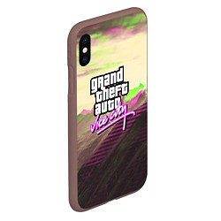 Чехол iPhone XS Max матовый Vice city glitch, цвет: 3D-коричневый — фото 2