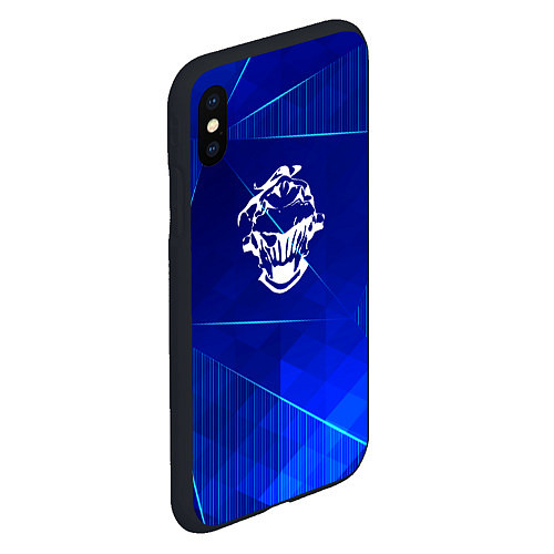 Чехол iPhone XS Max матовый Goblin Slayer blue poly / 3D-Черный – фото 2