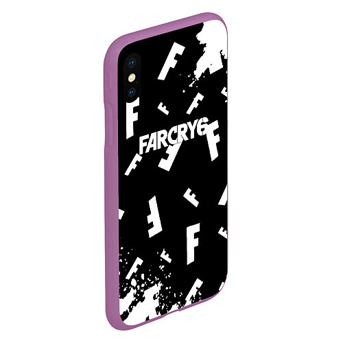 Чехол iPhone XS Max матовый FC6 logo pattern / 3D-Фиолетовый – фото 2