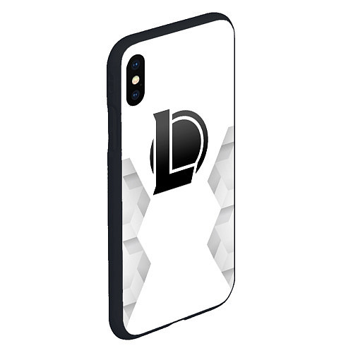 Чехол iPhone XS Max матовый League of Legends white poly / 3D-Черный – фото 2