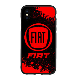 Чехол iPhone XS Max матовый Fiat - red gradient, цвет: 3D-черный