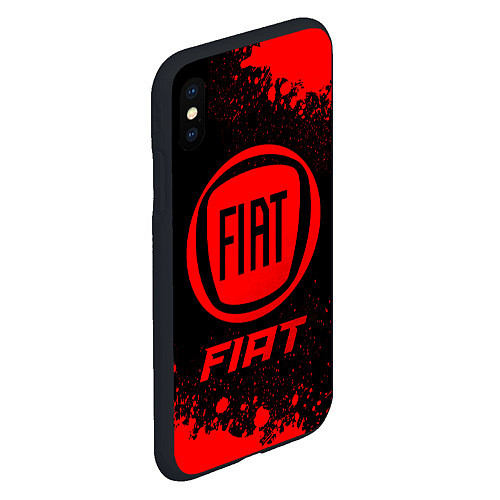 Чехол iPhone XS Max матовый Fiat - red gradient / 3D-Черный – фото 2