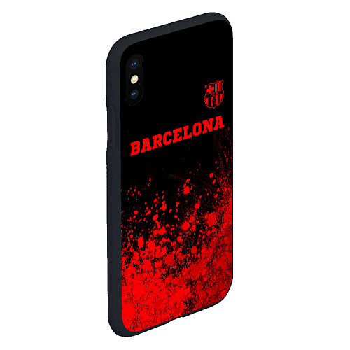 Чехол iPhone XS Max матовый Barcelona - red gradient посередине / 3D-Черный – фото 2