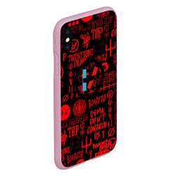 Чехол iPhone XS Max матовый Twenty one pilots pattern rock steel, цвет: 3D-розовый — фото 2