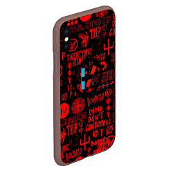 Чехол iPhone XS Max матовый Twenty one pilots pattern rock steel, цвет: 3D-коричневый — фото 2