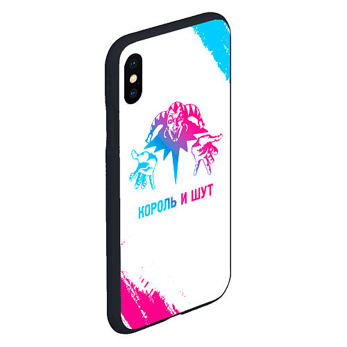 Чехол iPhone XS Max матовый Король и Шут neon gradient style / 3D-Черный – фото 2