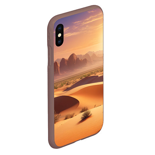 Чехол iPhone XS Max матовый Закат в жаркой пустыне / 3D-Коричневый – фото 2